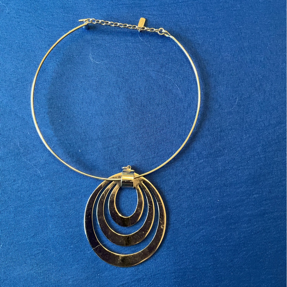 Monet necklace vintage silver color